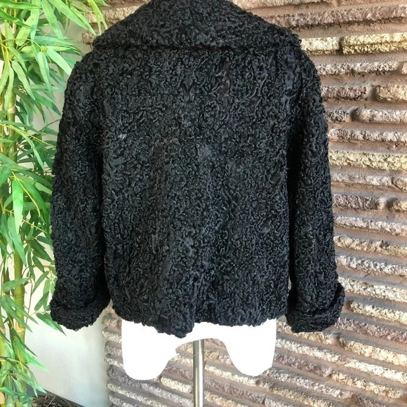 Voula Mitsakou Greek Vintage Genuine Persian Lamb Cropped Opera Jacket - Picture 5 of 9